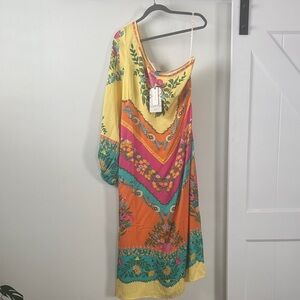 FARM Rio One Shoulder Dress in Vibrant Hues